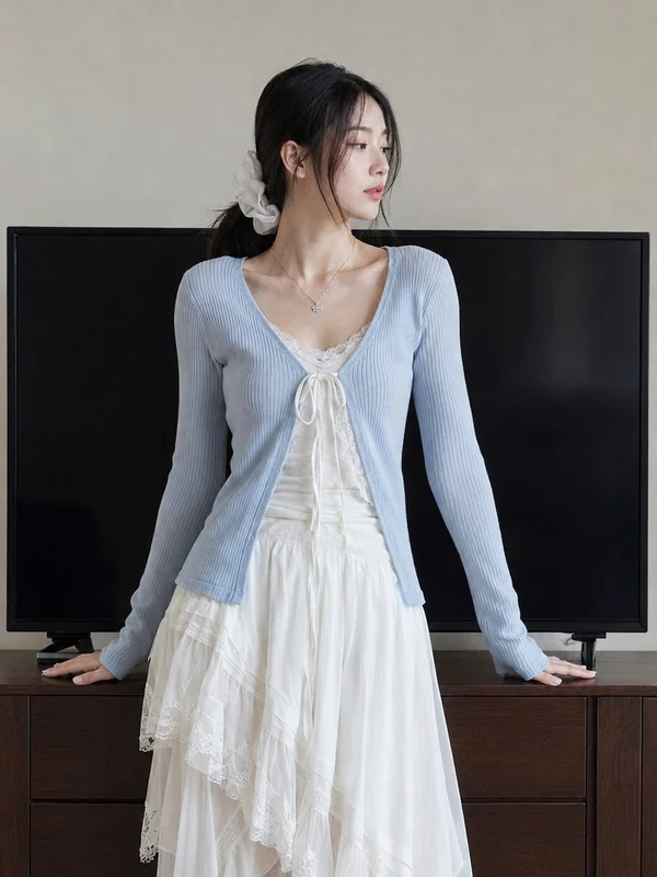 Soft cardigan at home